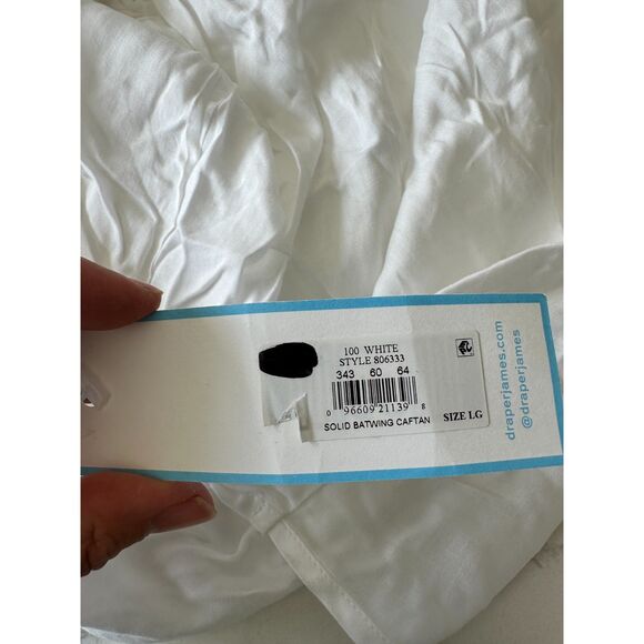 NWT Draper James Solid Batwing Caftan Swimsuit Cover-up White Size Large - Picture 4 of 7